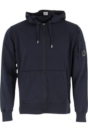 C.P. Company Sweatshirts & Hoodies, Heren, Blauw, L, Katoen, Blauwe Hoodies Open Stijl