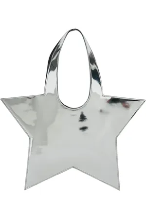 COPERNI Tassen, Dames, Grijs, ONE Size, Leer, Ster Metallic Mini Handtas met reliëflogo