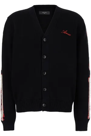 AMIRI Truien, Heren, Zwart, L, Katoen, Bones Cardigan Sweater
