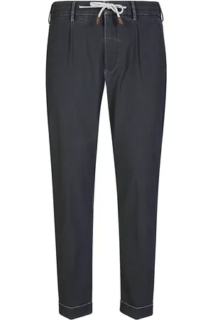 ELEVENTY Broeken, Heren, Zwart, W36, Leer, Stretch Jogger Broek met Koord