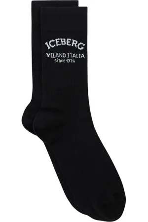 Iceberg Ondergoed, Heren, Zwart, L, Katoen, Zwarte katoenen sok met piquet-logo Sinds 1974