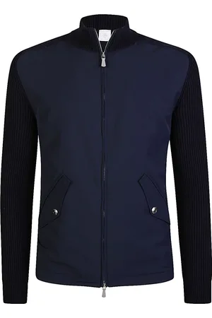 ELEVENTY Jassen, Heren, Blauw, M, Katoen, Bimateriaal Wol Nylon Katoen Jas