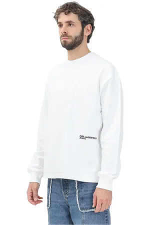 Karl Lagerfeld Sweatshirts & Hoodies, Heren, Wit, L, Katoen, Witte Sweaters