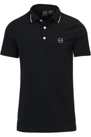 Armani Exchange Tops, Heren, Zwart, 2Xl, Katoen, Polo Shirt met Knoopjes
