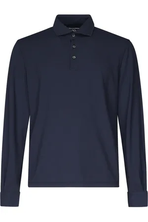 FEDELI Tops, Heren, Blauw, 3Xl, Katoen, Blauwe Katoenen T-shirts en Polos