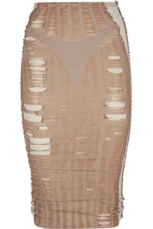 Diesel Rokken, Dames, , S, Katoen, Naakt Neutrals Rok Stijlvol Comfort Elegantie