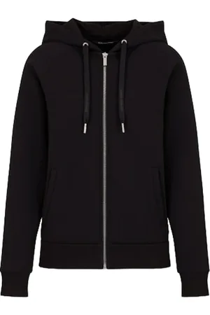 Armani Exchange Sweatshirts & Hoodies, Dames, Zwart, L, Katoen, Zwarte hoodie met rits