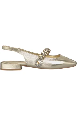 Alma en Pena Schoenen, Dames, Geel, 38 EU, Leer, Rhinestone Ballerina`s