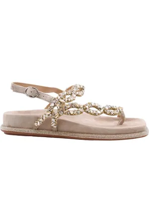 Alma en Pena Schoenen, Dames, , 37 EU, Leer, Mistelbach Platte Sandalen