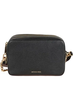 Michael Kors Tassen, Dames, Zwart, ONE Size, Leer, Zwarte leren crossbody cameratas