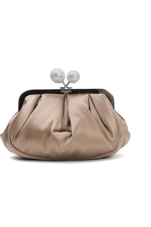 Max Mara Tassen, Dames, , ONE Size, Satijn, Satijn Kettingband Clutch