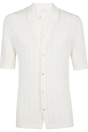 ELEVENTY Truien, Heren, Wit, XL, Katoen, Katoenen Gebreide Shirt