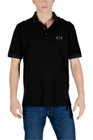 Armani Exchange Tops, Heren, Zwart, L, Katoen, Button-Up Polo Shirt