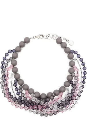 Emporio Armani Accessoires, Dames, Veelkleurig, ONE Size, Multifilament Structuur Facet Stenen Ketting