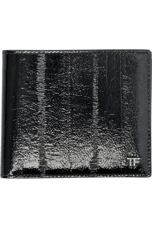 Tom Ford Accessoires, Heren, Zwart, ONE Size, Leer, Paling Print Leren Bifold Portemonnee