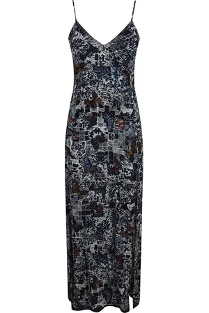 Zadig & Voltaire Kleedjes, Dames, Blauw, XS, Zachte vlinders Crepe Chine Jurk