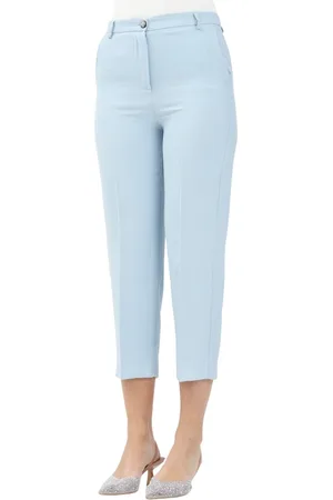 VICOLO Broeken, Dames, Blauw, L, Polyester, Blauwe Damesbroek Lente Zomer