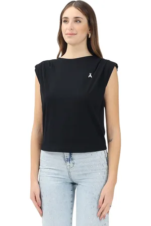 Patrizia Pepe Tops, Dames, Zwart, S, Katoen, Rebel tegen genderongelijkheid T-shirt