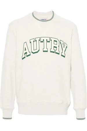 Autry Sweatshirts & Hoodies, Heren, Wit, XL, Katoen, Girocollo Logo College Sweatshirt