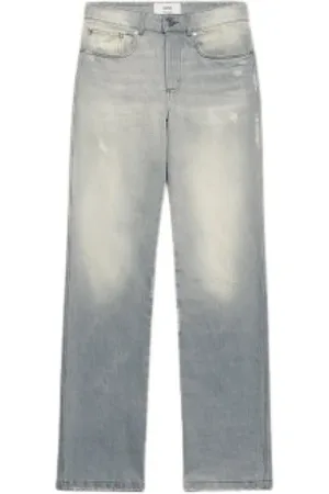 Ami Jeans, Dames, Grijs, W28, Katoen, Straight Fit Jeans