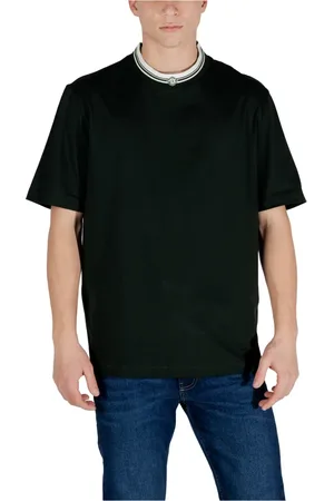 Armani Exchange Tops, Heren, Zwart, S, Katoen, Rondhals T-shirt van katoen