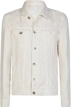 ELEVENTY Jassen, Heren, , L, Denim, Denim jack in linnen regular fit