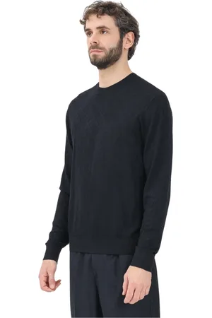 Armani Exchange Truien, Heren, Blauw, M, Blauwe Crew Neck Sweater Lente Zomer