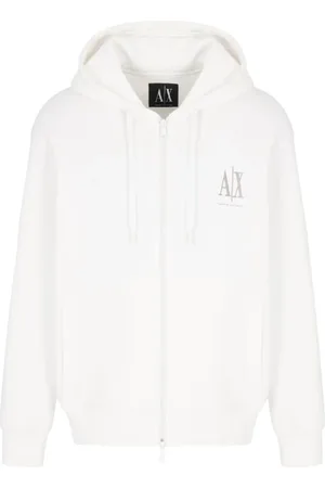 Armani Exchange Sweatshirts & Hoodies, Heren, Wit, XL, Ritssluiting Hoodie Casual Praktisch Zacht Stof