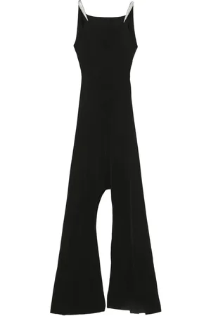 DAVID KOMA Kleedjes, Dames, Zwart, S, Zwarte Cowl Neck Dubbele Trein Jurk