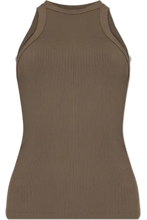 ANINE BING Tops, Dames, Bruin, XS, Nylon, Eva Geribbelde Tanktop