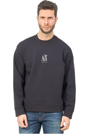 Armani Exchange Sweatshirts & Hoodies, Heren, Blauw, S, Katoen, Crewneck Sweater