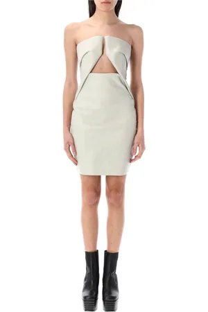 Rick Owens Kleedjes, Dames, , S, Katoen, Geometrische Cutout Mini Jurk