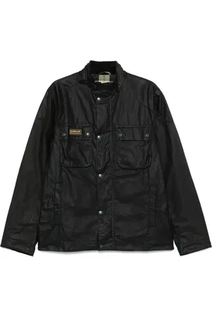 Barbour Jassen, Heren, Zwart, L, Zwarte Voorkant Rits Buitenkleding Jas