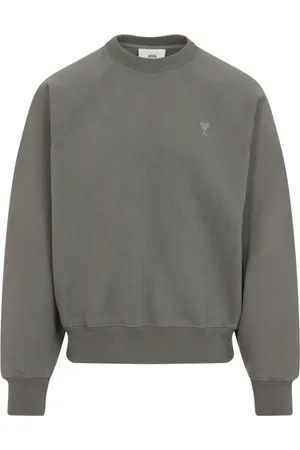 Ami Sweatshirts & Hoodies, Heren, Grijs, S, Katoen, Grijze Sweatshirt