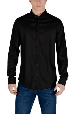 Armani Exchange Overhemden, Heren, Zwart, S, Overhemd met lange mouwen