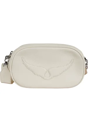 Zadig & Voltaire Tassen, Dames, Wit, ONE Size, Leer, Gestructureerde leren Schoudertas Zwart