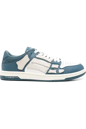 AMIRI Schoenen, Heren, Wit, 45 EU, Leer, Teal Blauwe Veterschoen