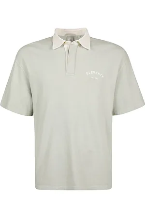 ELEVENTY Tops, Heren, Groen, L, Katoen, Katoenen poloshirt met print