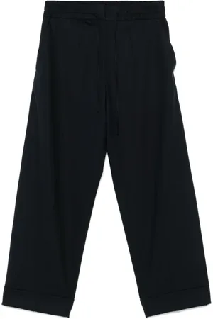 P.A.R.O.S.H. Broeken, Dames, Blauw, M, Blauwe Elastische Trekkoord Broek