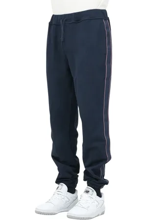 Tommy Hilfiger Broeken, Heren, Blauw, XL, Katoen, Blauwe Sportieve Broek Moderne Pasvorm