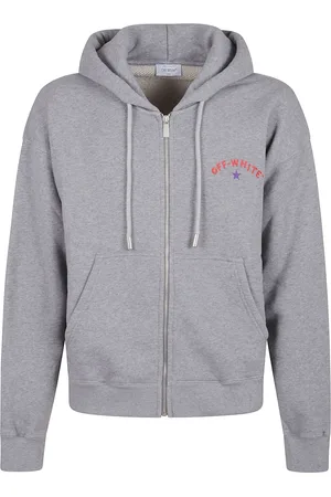 OFF-WHITE Sweatshirts & Hoodies, Heren, Grijs, S, Katoen, Grijze Sweatshirt met Pijl Motieven