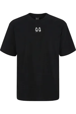 44 Label Group Tops, Heren, Zwart, M, Katoen, Zwart Crew Neck Logo Print T-Shirt