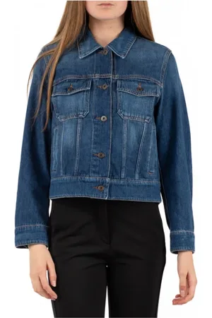 Max Mara Jassen, Dames, Blauw, M, Denim, Denim jas voor uitjes