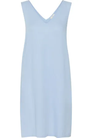Kaffe Kleedjes, Dames, Blauw, XS, Linnen, Eenvoudige Chambray Jurk