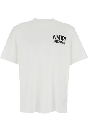 AMIRI Tops, Heren, Wit, XL, Wol, Jazz Wolf Witte Crewneck T-Shirt