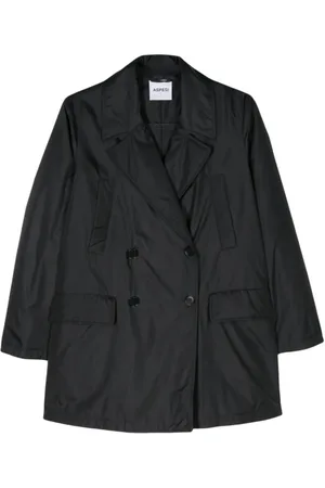 Aspesi Jassen, Dames, Zwart, L, Stijlvolle Nero Overcoat