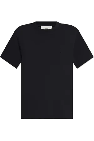 Ami Tops, Dames, Zwart, S, Katoen, T-shirt met reliëflogo