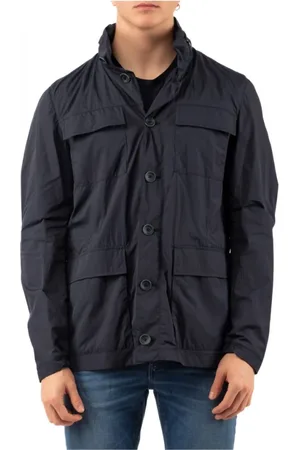 HERNO Jassen, Heren, Blauw, M, Stijlvolle Blouson Jas