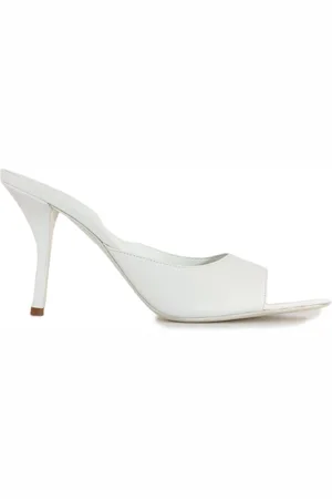 Gia Borghini Schoenen, Dames, Wit, 39 EU, Witte leren instapmuilen hakken