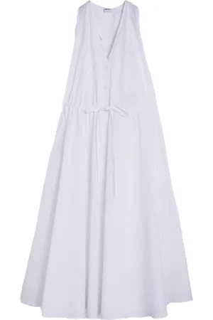 Aspesi Kleedjes, Dames, Wit, S, Katoen, Katoenen Poplin Jurk